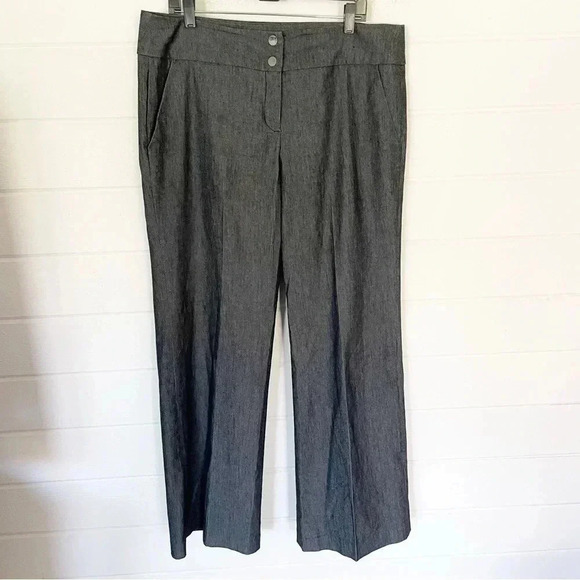 EUC Sandro High Rise Wide Leg Stretchy Gray Pants Trousers Size 16 - Picture 1 of 8